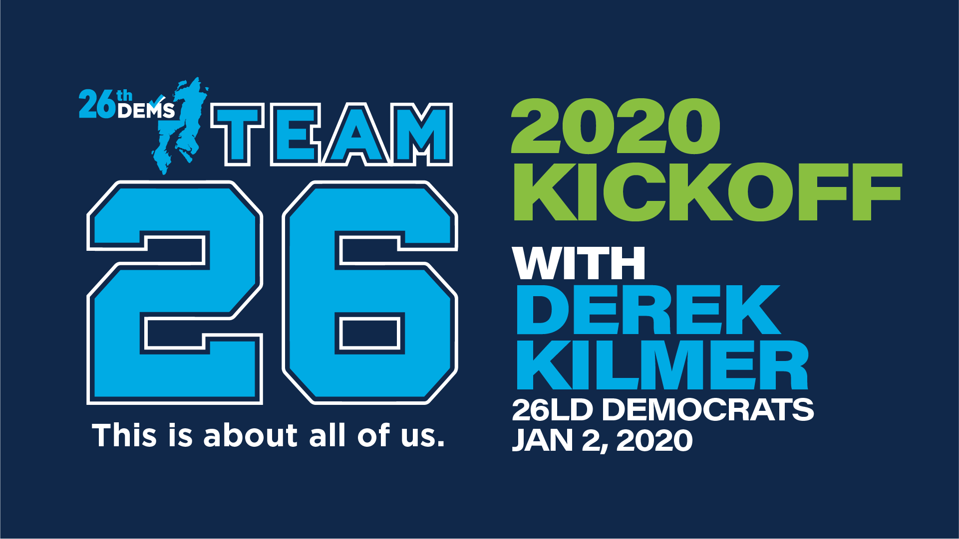   January 2, 2020 General Meeting LOCATION: Givens Community Center – 1026 Sidney Ave Port Orchard, WA 98366 START TIME: Potluck/Social –  6:00 PM Meeting called to order – 6:30 PM KICKOFF 2020 SPEAKERS: Congressman Derek Kilmer State Senator Emily Randall State House Candidates Evan Koepfler, Field Organizer PROGRAM: TEAM 26 KICKOFF 2020 – This is about […]