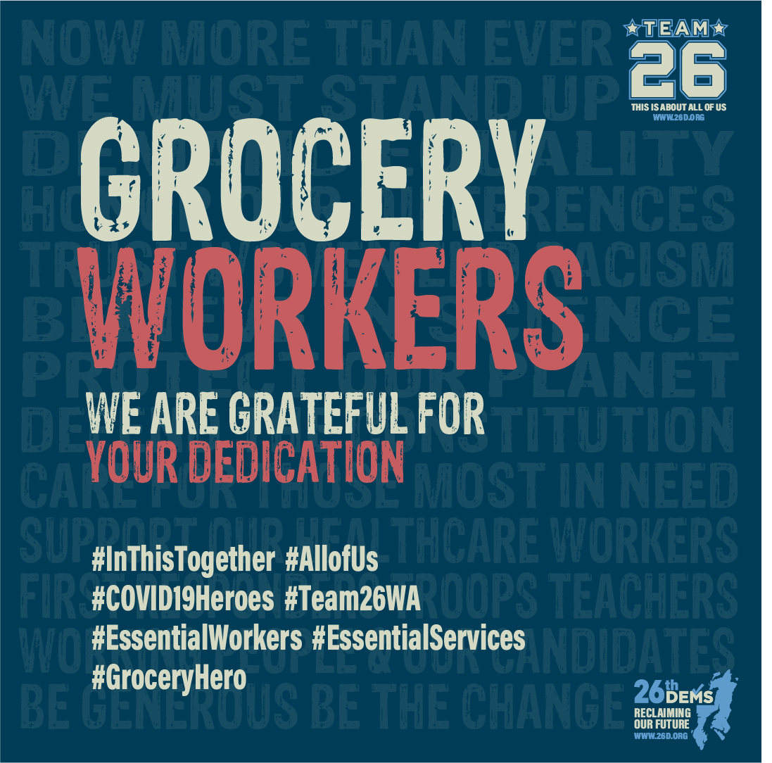 GROCERY WORKERS We are grateful for your dedication It doesn’t get much more essential than food! A standing ovation for our Grocery Workers who put themselves at risk every day and night so we can eat! You are on the front line of the COVID19 pandemic and we will never forget your valiant work to […]