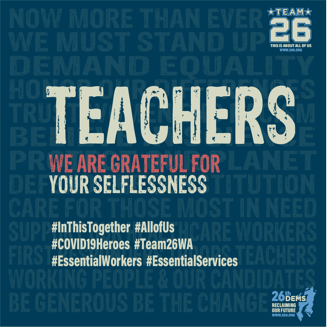 TEACHERS We are Grateful for Your selflessness Teachers have always been our heroes, doing the impossible every day while being notoriously underpaid and underappreciated. Now they continue to educate our children remotely, often while their own children and family also clamor for their attentions. A thousand bouquets to them for the absolutely essential work that […]