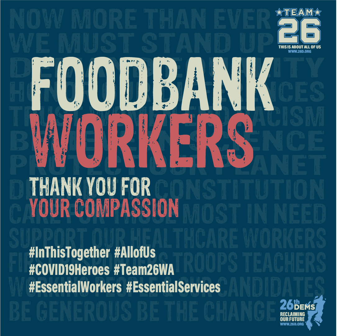 FOOD BANK WORKERS Thank you for your compassion. When disaster strikes, our most vulnerable populations are always hit first and hardest. Thanks to our Food Bank Workers for putting themselves at risk to feed our families in distress. Your kindness and generous actions are an inspiration to us all. If you are able to do […]